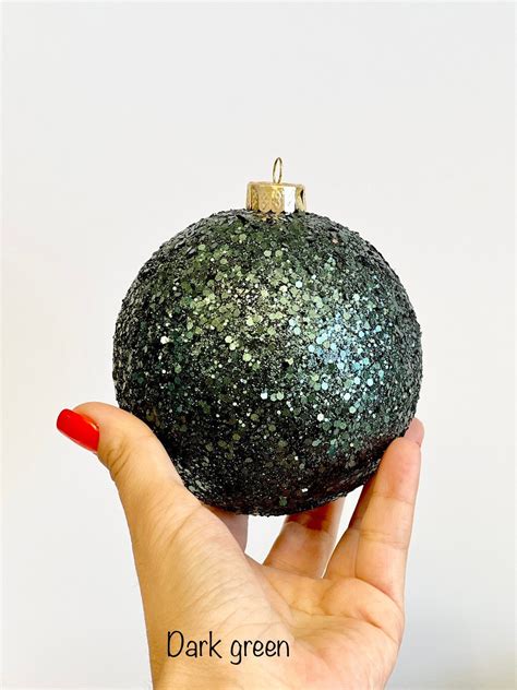 Dark Green Christmas Ornament, Christmas Ball, Handmade Christmas ...