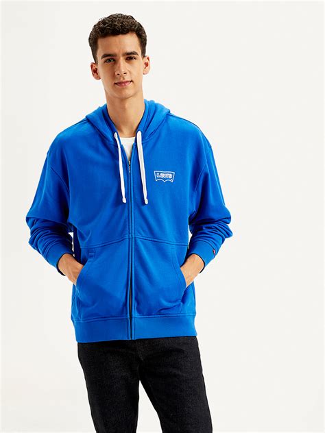 Men's Solid Blue Hooded Sweatshirt – Levis India Store