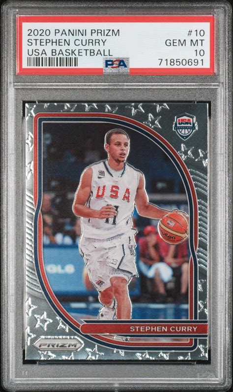 Graded 2020 Panini Prizm Stephen Curry #10 USA Basketball Card PSA 10 ...