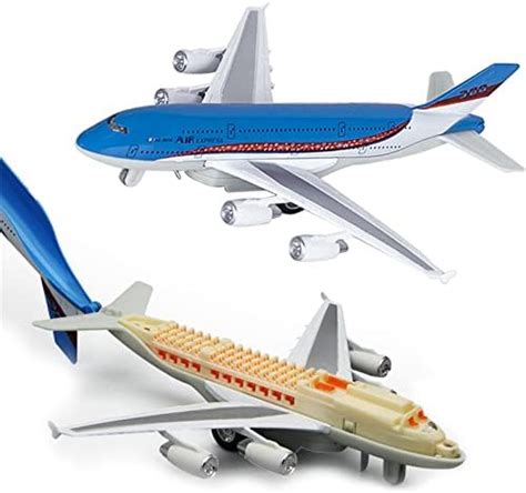 Crelloci Airplane Toys Bump and Go Airlines Die Cast Metal Model Plane ...