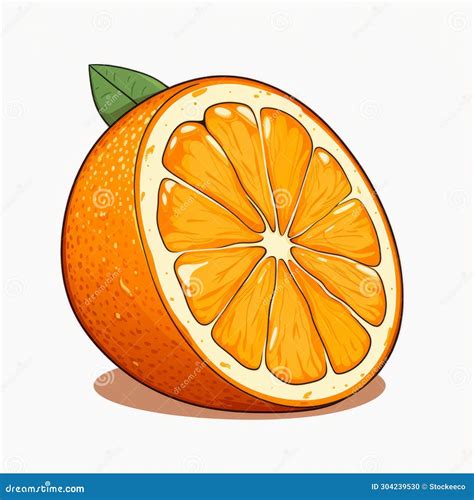 Detailed Orange Slice Drawing Illustration with Bold Chromaticity Stock ...
