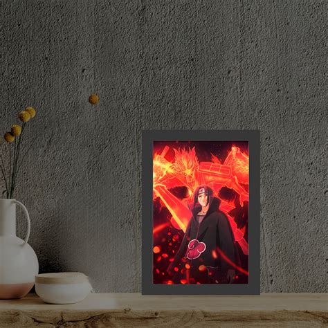 Itachi Light Painting Art Frame Night Light Table Lamp Bingkai Glow ...