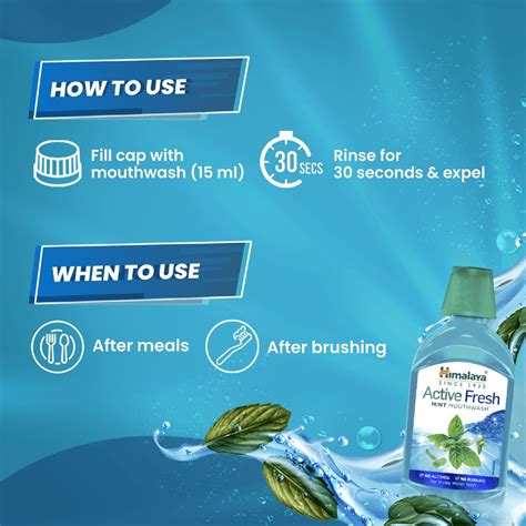 Himalaya Active Fresh Mint Mouthwash 215ml - For Visible Whiter Teeth ...