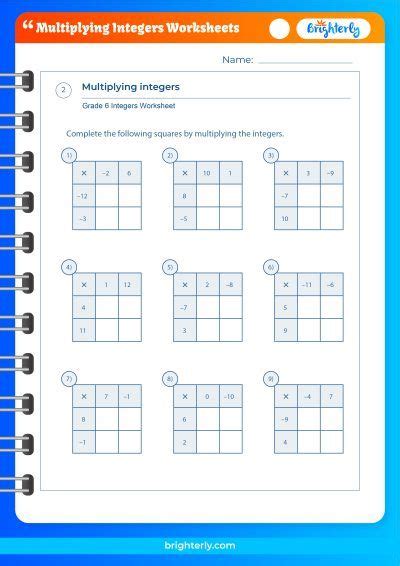 Image result for Multiplying Integers Worksheet
