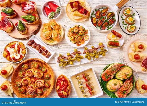 Tapas Mix and Pinchos Food from Spain Stock Photo - Image of flavor ...