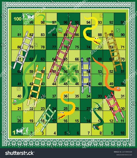 100 Steps Snakes Ladders Board Game Stock Vector (Royalty Free ...