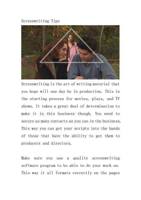 Image result for MFA Screenwriting Tips