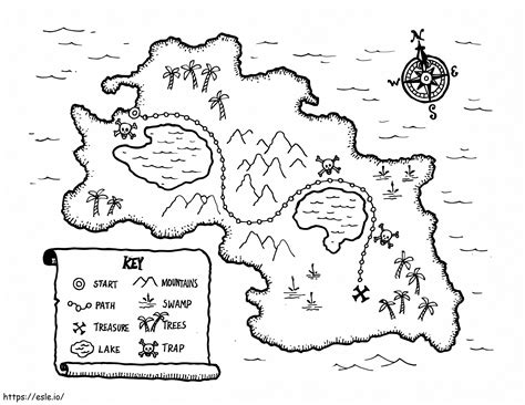 Print Treasure Map coloring page