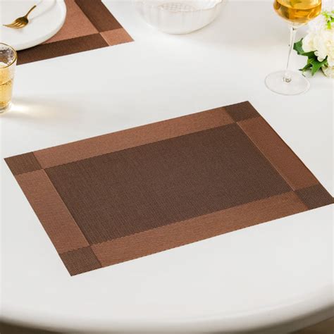 Textured Reversible Table Mat Brown Set Of 6 Online - Premium Table Mat ...
