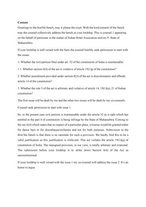 MOOT Court Memorial P-15 - TABLE OF CONTENTS ABBREVIATIONS INDEX OF ...