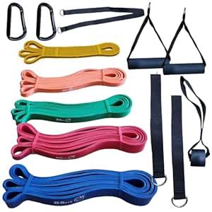 BSfit Exercise Bands Set with Door Anchor,Resistance Bands Set, Pull Up ...