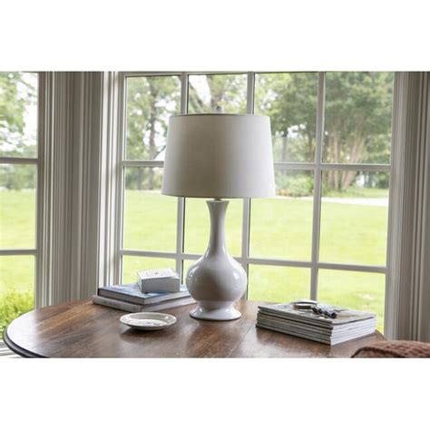 Decor Therapy 27-in White 3-Way Table Lamp with Linen Shade in the ...
