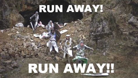 Rezultat imagine pentru Monty Python Run Away Clip