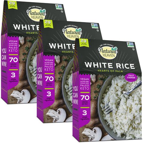 Natural Heaven Hearts of Palm Rice, White KMC2- Low-Carb and Low ...