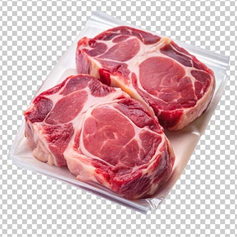 Meat in vacuum packaging transparent background | Premium AI-generated PSD