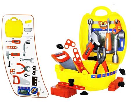 Storio Tool Set Toys for Kids, Pretend Play Set Kit with Wheel, Little ...