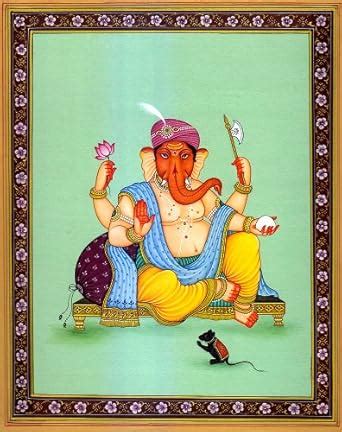 Exotic India Lord Ganesha - Water Color Painting on Paper - Artist ...