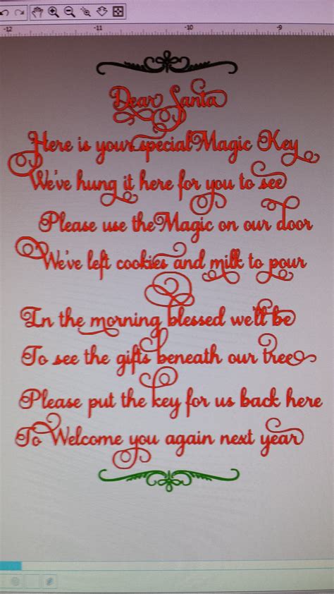 Free Printable Santa's Magic Key Poem Printable - Printable Templates