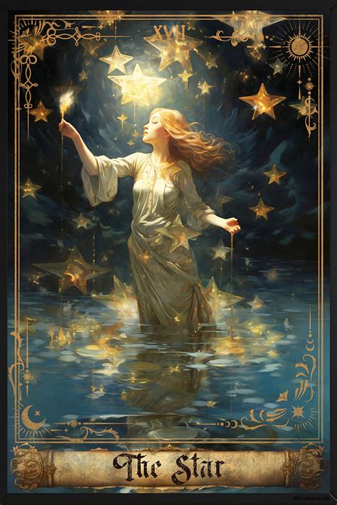 The Star Tarot Card Poster Art Tarots Cards Major Arcana Print the Star ...