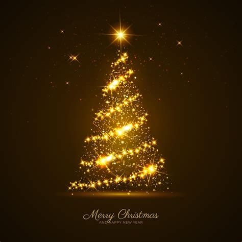Abstract golden christmas tree | Free Vector