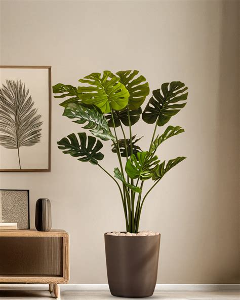 Artificial Monstera Plant in Black Pot - 120 cm (4ft) | 2026 – Alamkari