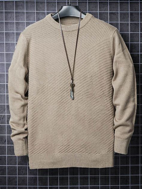 Men Solid Round Neck Sweater | Men stylish dress, Knitwear men, Men sweater