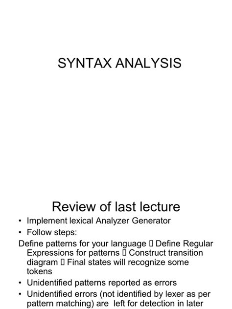Syntax Analysis Example 的图像结果