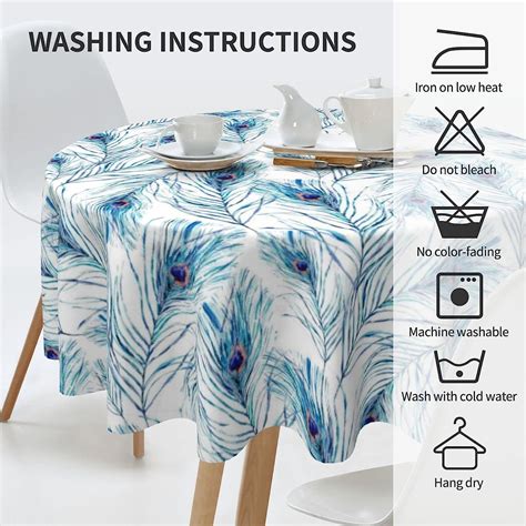 Buy Peacock Feathers Mandala Round Table Cover Circular Table Covers ...