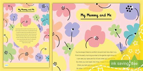 My Mummy and Me Poem (teacher made) - Twinkl