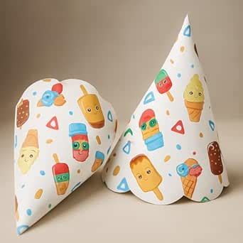 Untumble Ice Cream Theme Birthday Decoration Hats in Multi color (Pack ...
