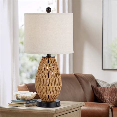 CINSARY Touch Control Rattan Table Lamps, 3 Way Dimmable India | Ubuy