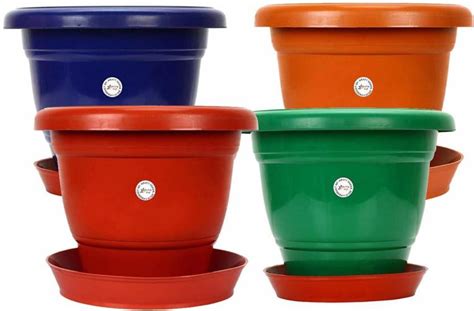 Abasr Gamla / Planter / Pot 10 - inch with Round Plastic Plant Saucer ...