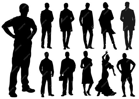 Premium Vector | Black people silhouettes Black and white Vector hand ...