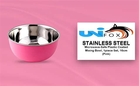 Buy UNIFOX Stainless Steel Microwave-Safe Plastic Coated Mixing Bowl ...