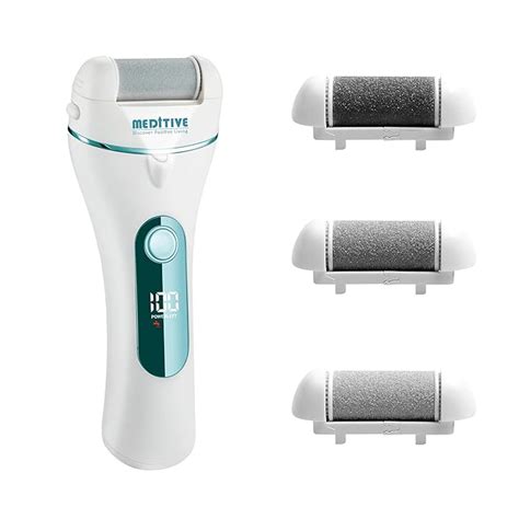 MEDITIVE electric foot callus remover with 3 Interchangeable Head ...