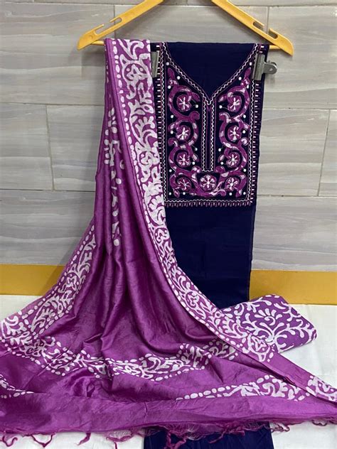 Cotton Neck Batik Work Batik Material (Unstitched) – Ethenika.com