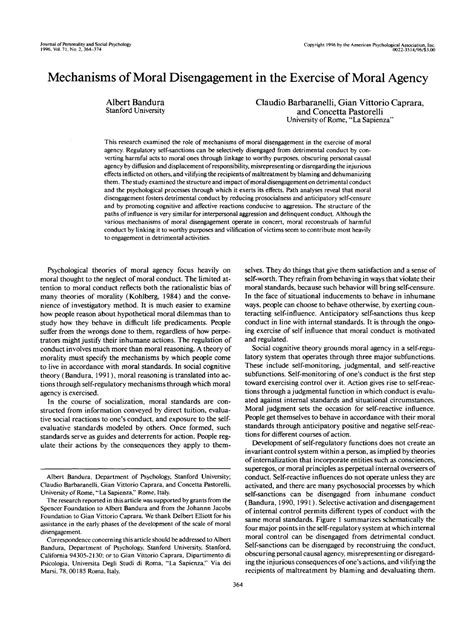 Bandura-Ethics for managers - Journal of Personality and Social ...