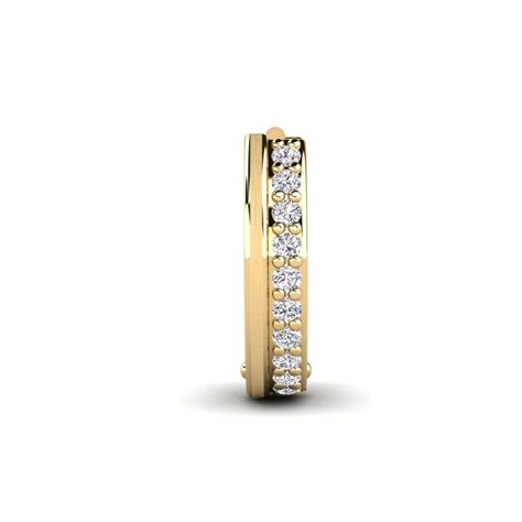 Order Men's Earring Heinola in Round cut 0.12 Carat 14ct Yellow Gold ...