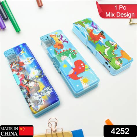 Durable Double Deck Plastic Pencil Case with 2 Compartments — DeoDap