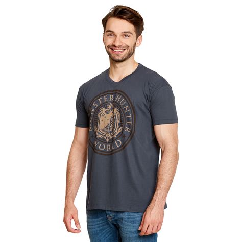 Monster Hunter - T-shirt logo du monde bleu | Elbenwald