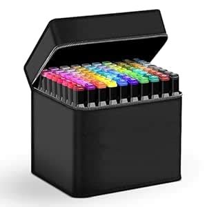 AMIRATE 48 Pcs Dual Tip Markers Set, Non-Toxic Art Supplies For Kids ...