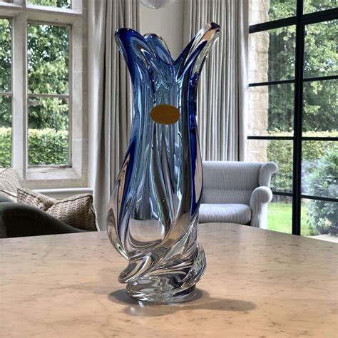 Blue Glass Vase Large at Frank Jimenez blog