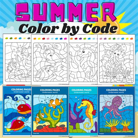 Color By Number Summer Coloring Pages [2025]
