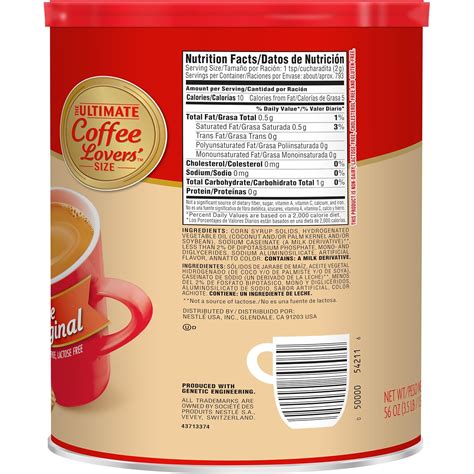 Coffee Mate Original Powdered Creamer Nutrition Facts | Besto Blog