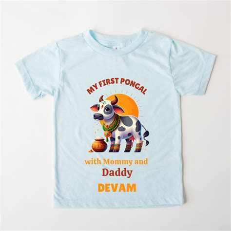 First Pongal With Mommy & Daddy - Custom Kids Tee – Fizzye