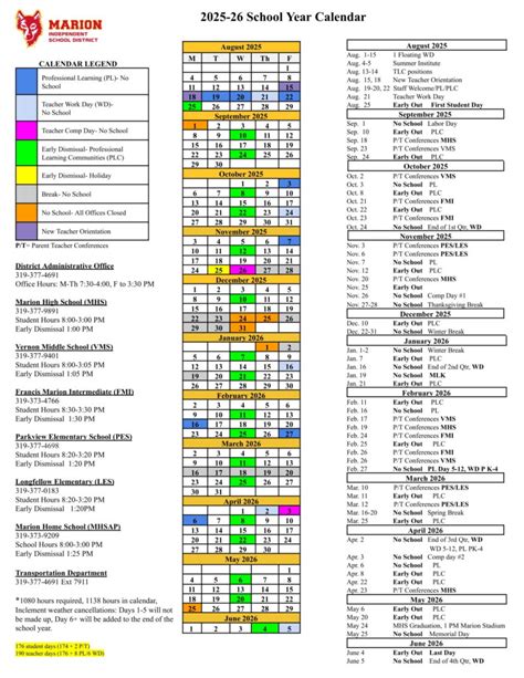 Marion Independent School District IA Calendar 25-26 Revised [pdf ...