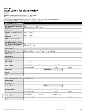 Queensland Workers' Compensation Review Application - Blank Fillable ...