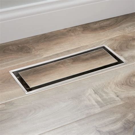 Zion Customizable Floor Registers 4 x 10" Stainless Steel Modern Flush ...