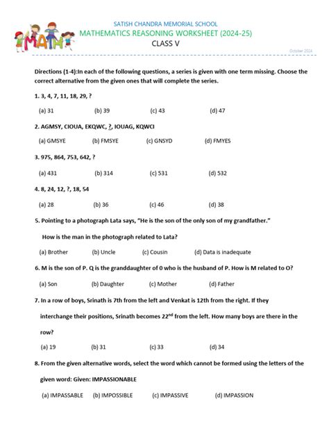 Image result for Math Reasoning Problems Worksheets