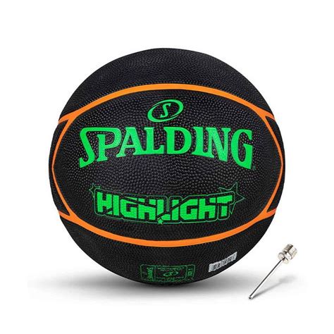 Spalding 8 Panel Highlight Rubber Moulded Indoor/Outdoor Basketball wi ...